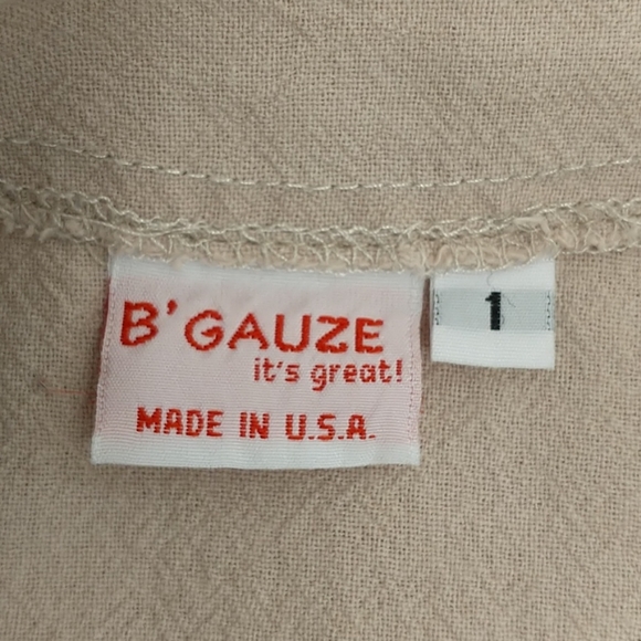 USA B'Gauze Cotton Top Natural Neutral Unstructure - Picture 5 of 8